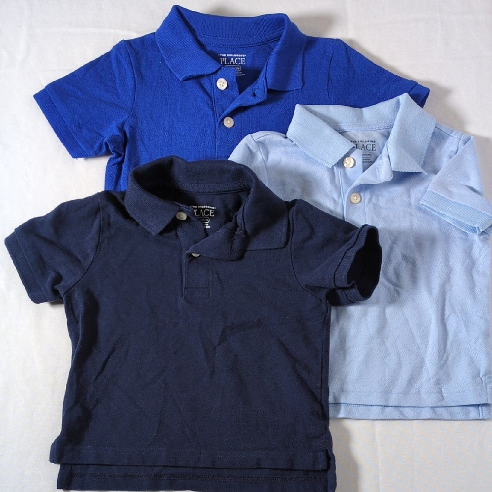 The Children's Place Boys' Polo Shirt Trio - Royal Blue, Light Blue, Navy